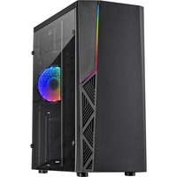 Inter-Tech B-02 RGB midi tower behuizing Zwart | 3x USB-A | RGB | Window