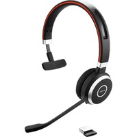 Jabra Evolve 65 UC SE on-ear headset Zwart/zilver, Bluetooth, Mono