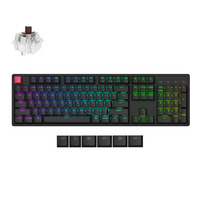 Keychron K10X-J3, toetsenbord Zwart, US lay-out, Keychron Super Brown, RGB, Cherry Double-shot PBT Keycaps, Hot Swap, Bluetooth / USB-C