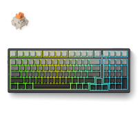 MCHOSE G98 Pro Black Flame Orange Wireless Tri-Mode Custom Mechanical RGB gaming toetsenbord Zwart, US lay-out (QWERTY), TTC Flame Orange, RGB, Hot swap, Double-Shot PBT, draadloos | Bluetooth | USB-C