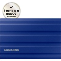 SAMSUNG Portable T7 Shield, 2 TB externe SSD Blauw, MU-PE2T0R/EU, USB-C 3.2 Gen 2 (10 Gbit/s)