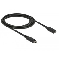 DeLOCK USB-C verlengkabel Zwart, 2 meter