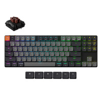Keychron K1 QMK-H3 RGB mechanisch toetsenbord Zwart, US lay-out (QWERTY), Keychron Milk POM Brown, 80% (TKL), RGB leds, ABS Keycap, hot swap, USB-C | Bluetooth 5.2