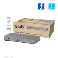 Club 3D 5-1 Thunderbolt 5 Hub Triple video dockingstation Grijs