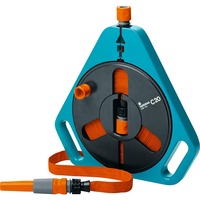 GARDENA Classic roll-fix, platte slang in cassette slanghaspel Turquoise/oranje, 757-20, 20 m