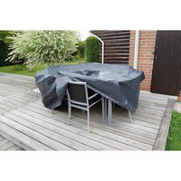 Nature Tuinmeubelafdekhoes voor ronde tafel en stoelen afdekking Grijs, 6030600