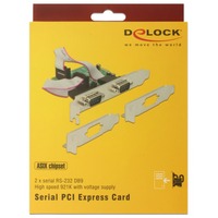 DeLOCK PCI Express Card > 2 x Serial RS-232 high speed 921K interface kaart Met voeding