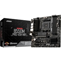 MSI B550M PRO-VDH WIFI socket AM4 moederbord Zwart, RAID, Gb-LAN, Wi-Fi 5, BT, Sound, µATX