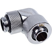 Alphacool Eiszapfen 13/10mm Compression fitting 90° verbinding Chroom, Draaibaar aan schroefdraadzijde
