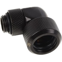 Alphacool Eiszapfen 16 mm HardTube compressiefitting 90° draaibaar G1/4" verbinding Zwart, Gekarteld, diep zwart