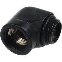 Alphacool HF L-connector G1/4 outer to G1/4 inner verbinding Zwart