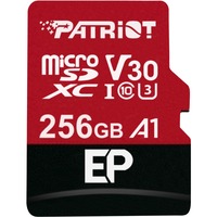 Patriot EP Series microSDXC 256 GB geheugenkaart Rood/zwart, UHS-I U3, Class 10, V30, A1, incl. SD-Adapter