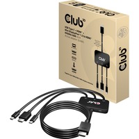 Club 3D Multiport > HDMI adapter 2 meter, 4K 60 Hz, USB-C + HDMI + Mini-DisplayPort naar HDMI