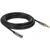 DeLOCK Stereo Jack 3,5 mm 3-Pin male > female verlengkabel Zwart, 5 meter