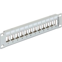 DeLOCK 10" Keystone Patch Panel 12 Port metal grey patchpaneel Grijs