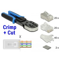 DeLOCK RJ45 Crimp + Cut set krimptang Zwart/blauw