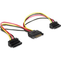 DeLOCK 15-pin SATA (male) naar 2x 15-pin SATA (female) 90° splitterkabel 0,15 meter