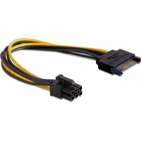 DeLOCK 15-pin SATA (male) naar 6-pin PCIe (male) adapter 