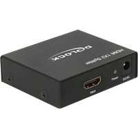 DeLOCK 1x HDMI naar 2x HDMI Splitter Zwart, 4K