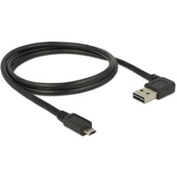 DeLOCK EASY-USB-A 2.0 male > EASY-USB Micro-USB-B 2.0 male  kabel Zwart, 1 meter