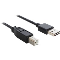 DeLOCK EASY-USB-A 2.0 male > USB-B 2.0 male kabel Zwart, 3 meter