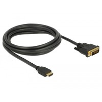 DeLOCK HDMI > DVI (24+1) tweerichtingskabel adapter Zwart, 2 meter