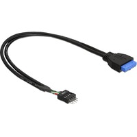 DeLOCK USB 3.2 interne header naar USB 2.0 interne header adapter Zwart, 0,3 meter