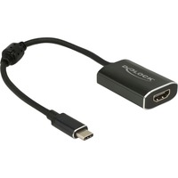 DeLOCK USB-C (male) > HDMI (female) adapter Donkergrijs, 0,2 meter, 4K 60Hz