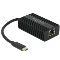 DeLOCK USB-C male > 2.5 Gigabit LAN adapter Zwart, 0,135 meter