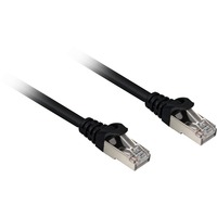 Sharkoon Patchkabel SFTP, RJ-45 met Cat.6a Zwart, 0,5 meter, Halogeenvrij