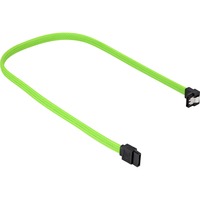 Sharkoon Sata III 90° sleeve kabel Groen, 0,6 meter