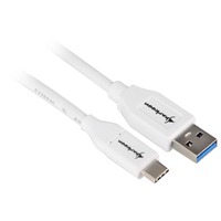 Sharkoon USB-A 3.2 Gen 2 naar USB-C kabel Wit, 1 meter
