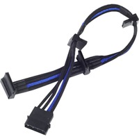 SilverStone Adapter 4-Pin Molex > 4x 15-Pin SATA Zwart/blauw, PP07-BTSBA