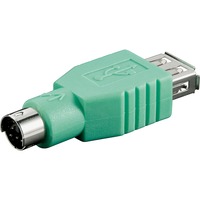 goobay PS/2 (male) naar USB-A 2.0 (female) adapter Groen