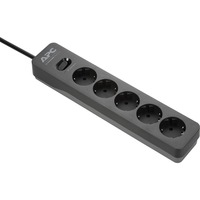 APC PME5B-GR stekkerdoos met overspanningsbeveiliging stekkerdoos Zwart, 5x stopcontact