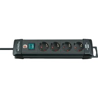 Brennenstuhl Premium-Line 4x 4-voudige stekkerdoos Zwart, 4x stekker, 1951140100, voor 4 stekkers, 1,8m