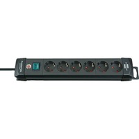 Brennenstuhl Premium-Line 6x 6-voudige stekkerdoos Zwart, 6x stekker, 1951160100, voor 6 stekkers, 3m