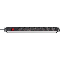 Brennenstuhl Premium-Line Technic Alu 19" 8x stekkerdoos Aluminium/zwart, 1390007018, voor 8 stekkers