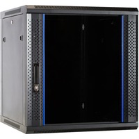 DSI 12U wandkast met glazen deur - DS6612 server rack Zwart, 600 x 600 x 635mm