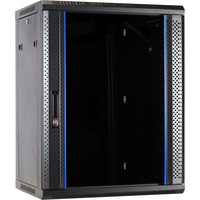 DSI 15U wandkast met glazen deur - DS6415 server rack Zwart, 600 x 450 x 770mm