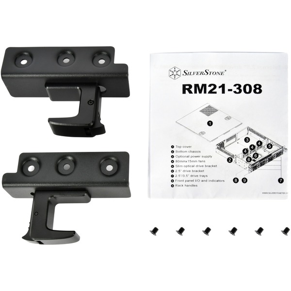 SilverStone RM21308 rack behuizing Zwart 1x USBA 2.0 1x USBA 3.2