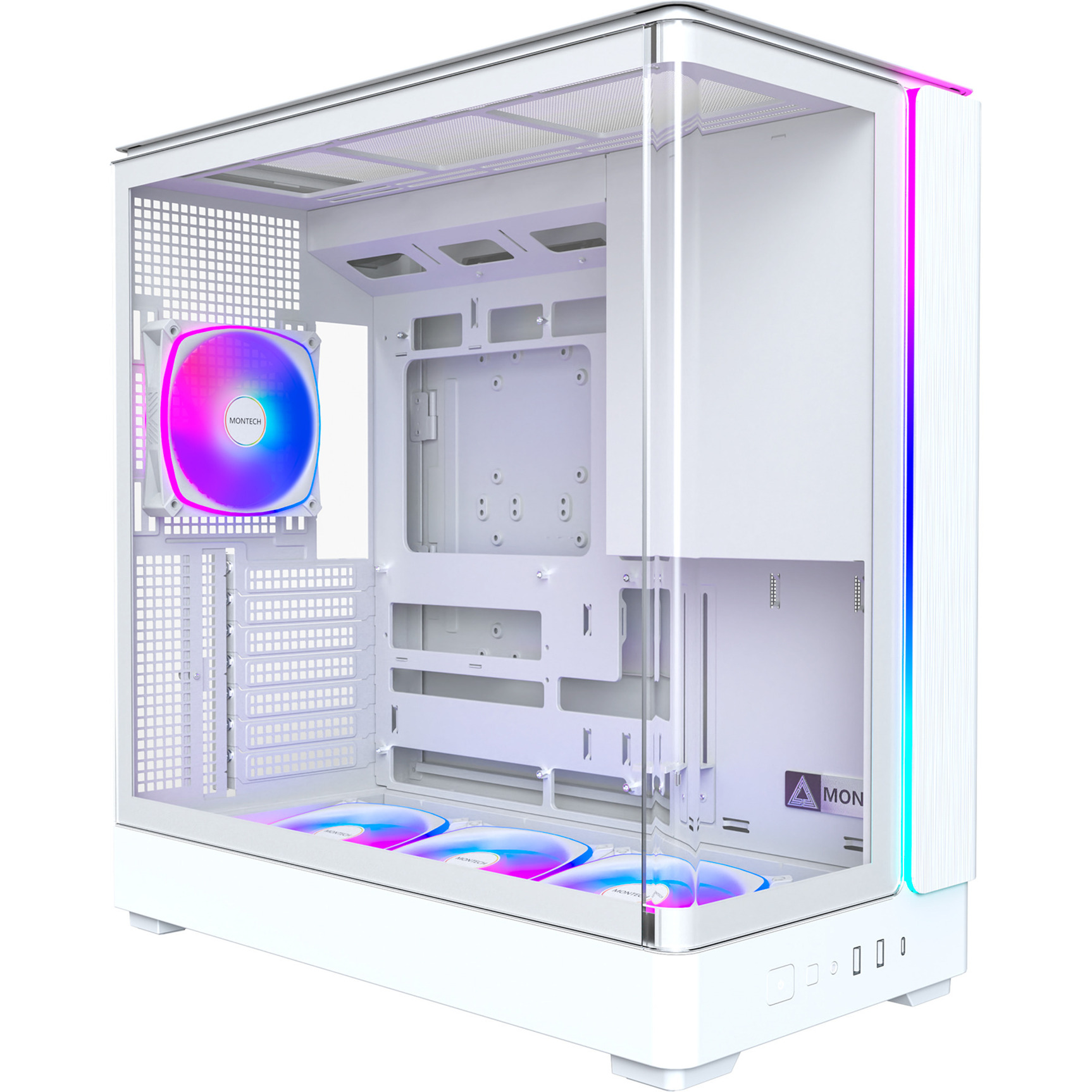 Montech king 45 pro midi tower behuizing (wit | 2x usb-a | 1x usb-c | rgb | window)
