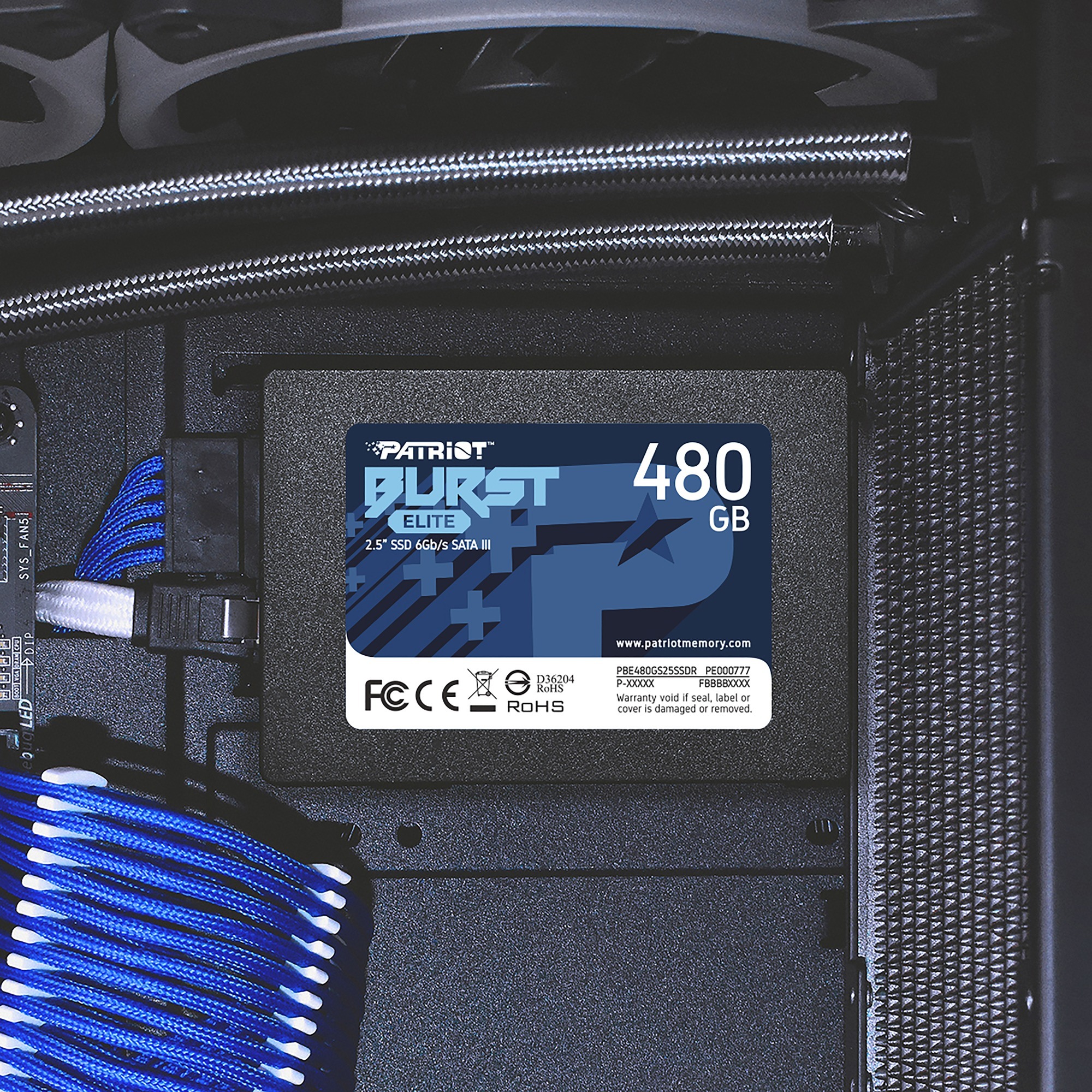 Patriot Burst Elite 480 GB SSD Zwart, PBE480GS25SSDR, SATA 6 Gb/s