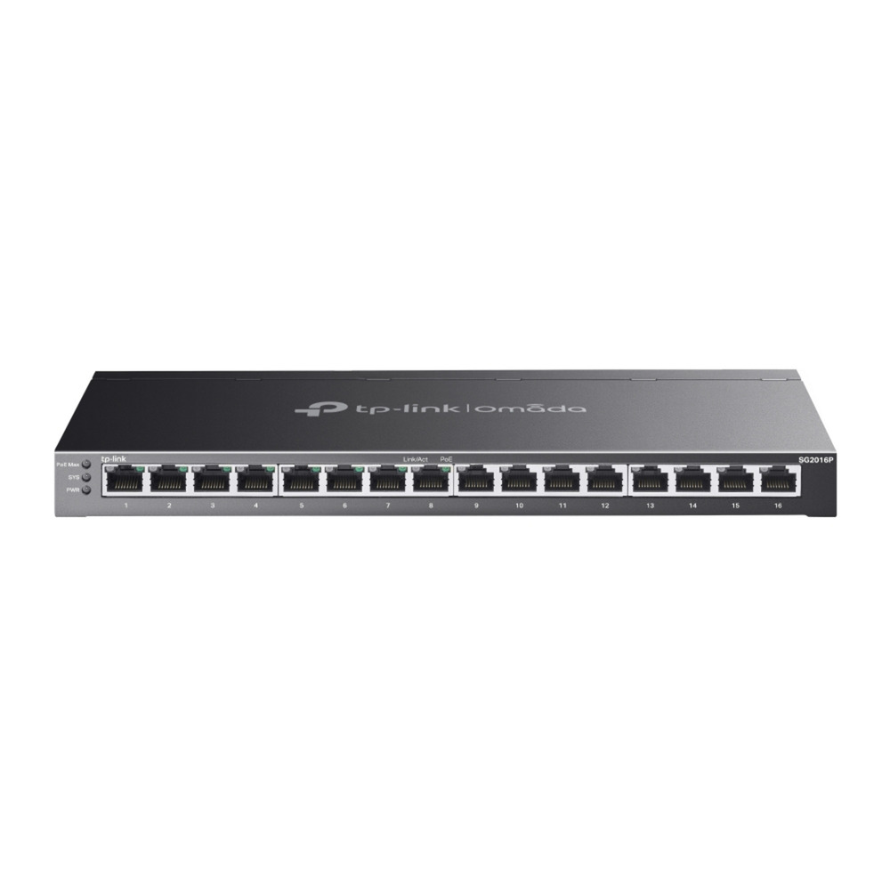 TP-Link omada sg2016p 16-poort gigabit smart switch (zwart, 8x poe+)