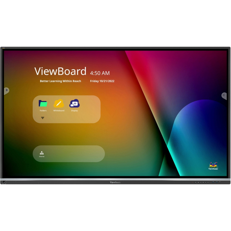ViewSonic ViewBoard IFP7550-5F 75” 4K Interactive Display Zwart, 3x HDMI-in, 1x HDMI-out, USB-A, USB-C, Touch
