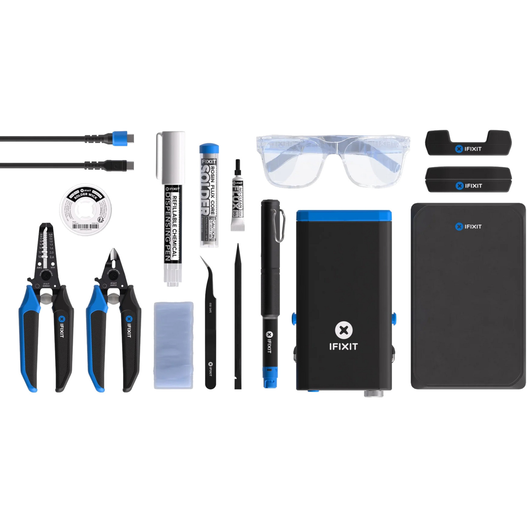 IFixit fixhub power series soldeer toolkit soldeerbout (zwart/blauw, 100 watt, usb-c, powerstation)