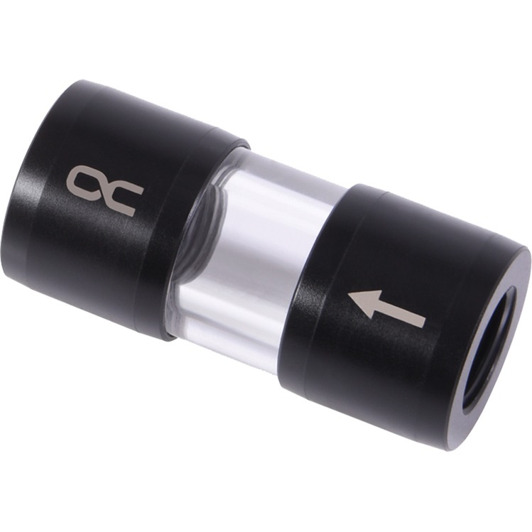 Alphacool eiszapfen acryl/acetal inline filter g1/4 inner thread (zwart/transparant)