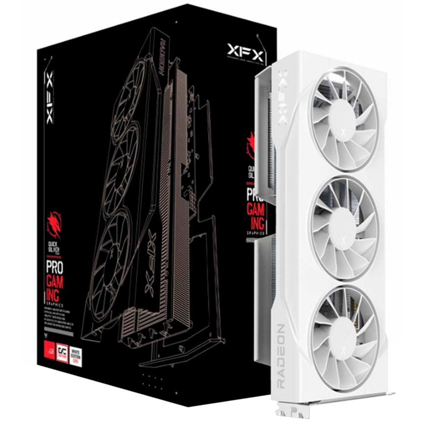 XFX radeon rx 9060 xt swift oc triple fan grafische kaart (wit, rdna4, gddr6, 2x displayport, 1x hdmi 2.1)