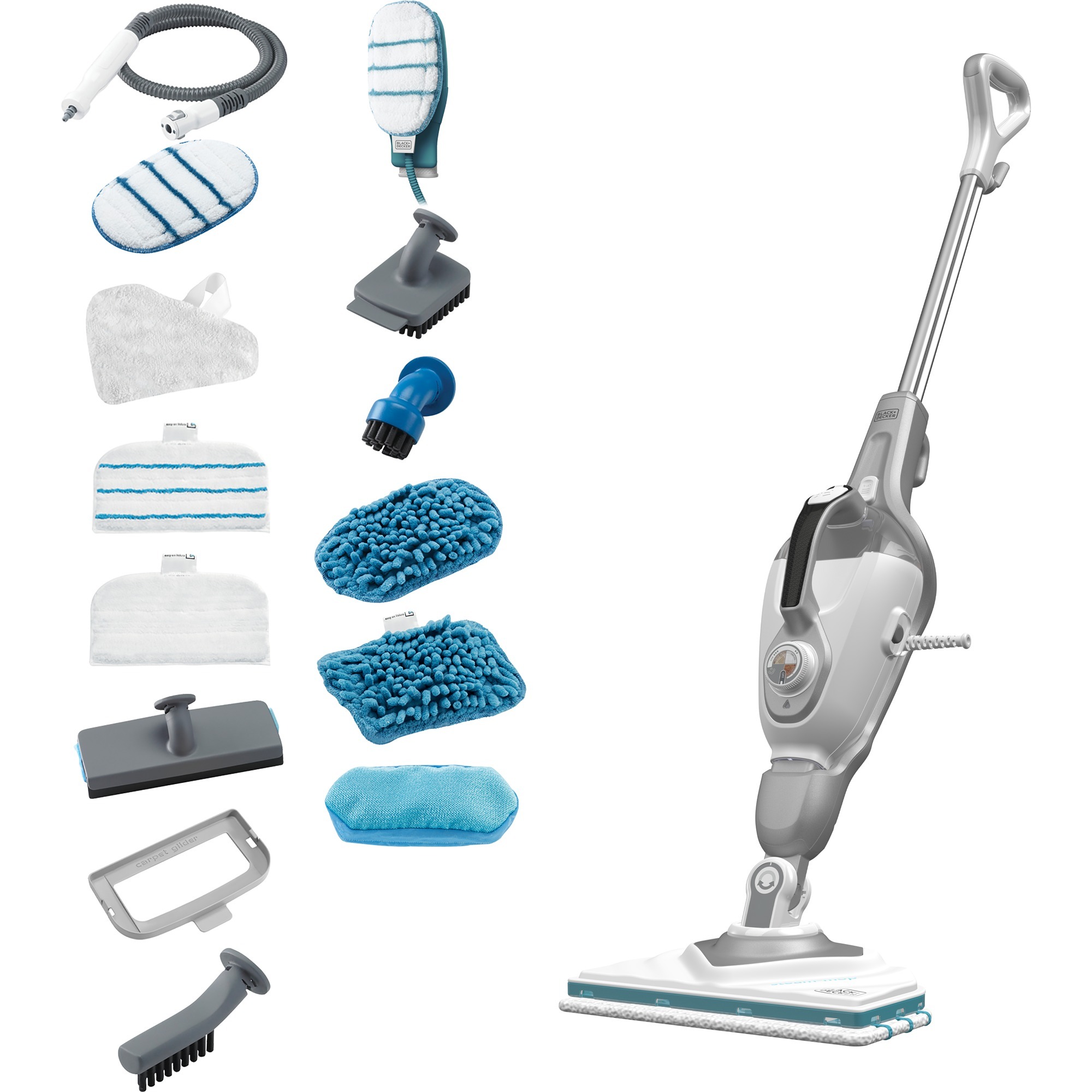 BLACK+DECKER bhsm1615dsg stoomreiniger (zilver/wit)