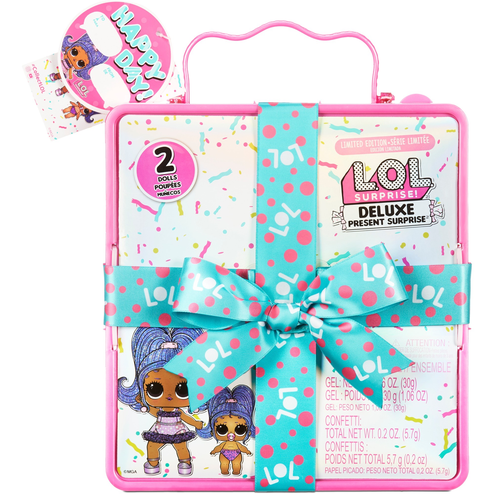MGA Entertainment l.o.l. surprise! deluxe present surprise serie 2 pyjamafeestje pop